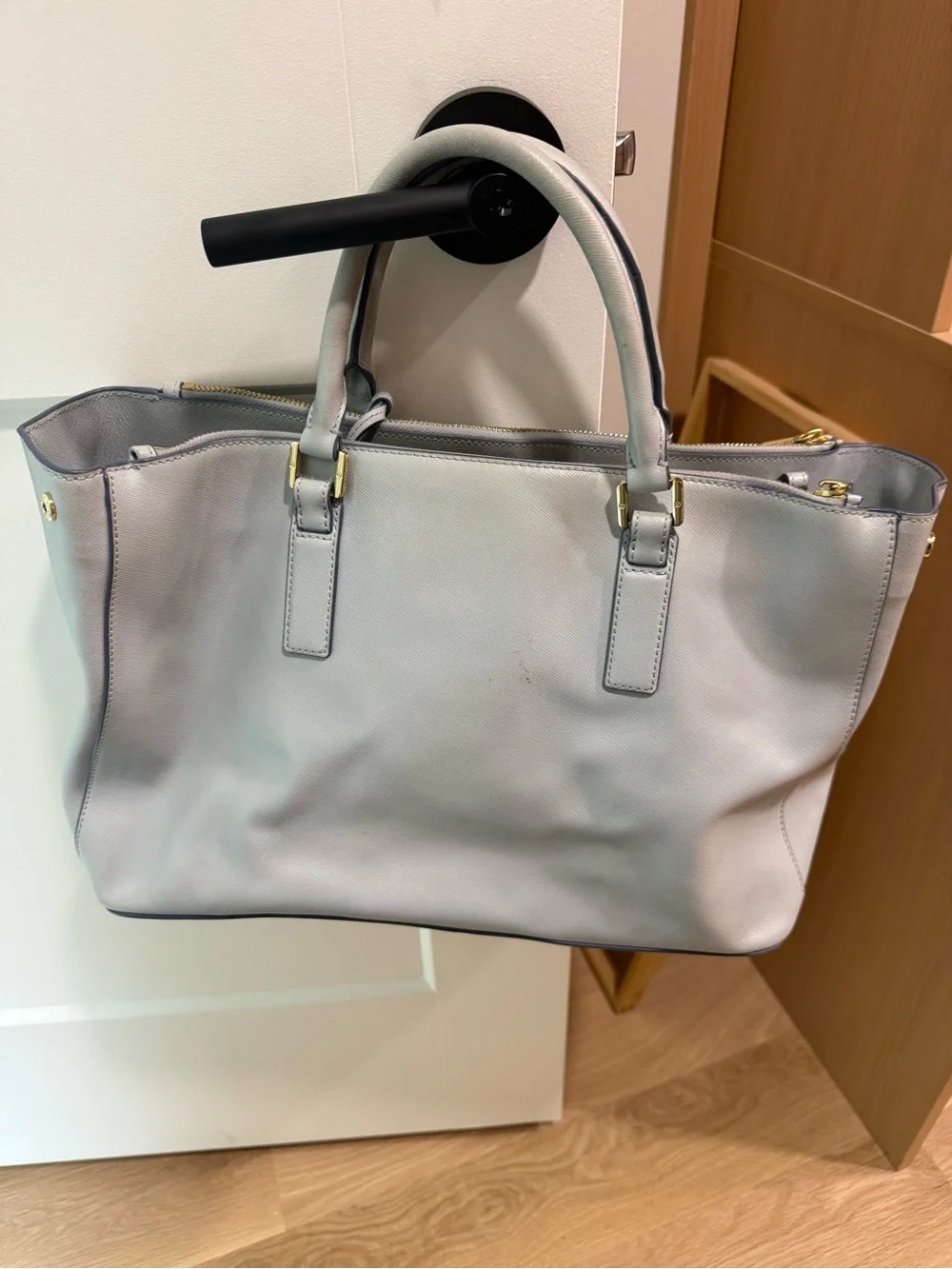 Tory Burch Light blue Leather Tote with Gold-Tone Hardware